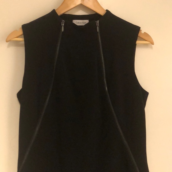 Calvin Klein 2 Zipper Black Dress. NWT. Size 8 - Picture 6 of 6